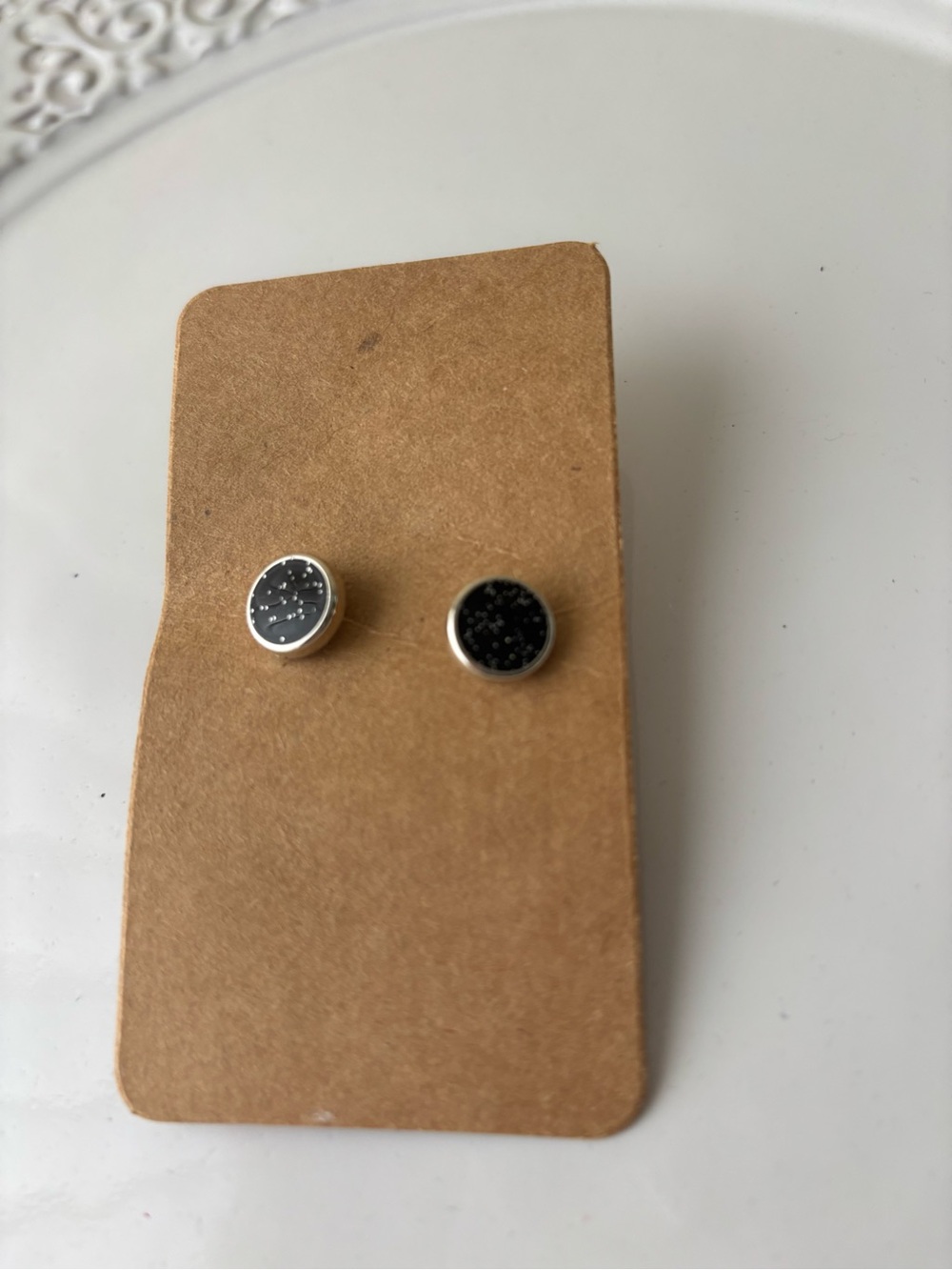 Black Druzy Round Stud Earrings - Minimalist Women’s Jewelry